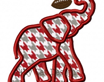 Football Elephant Applique Embroidery Design