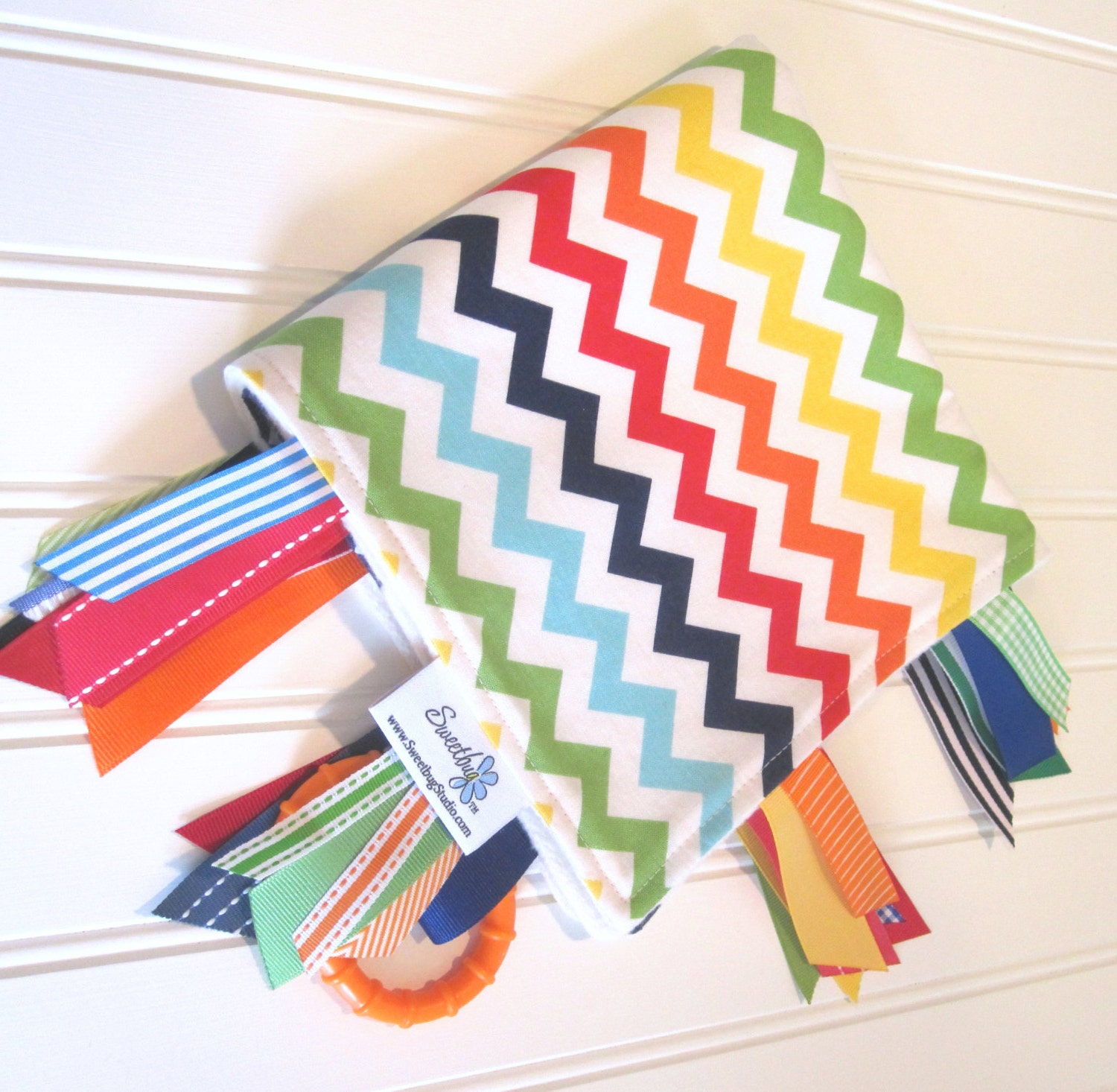 Sensory Ribbon BlanketLoveyTag Blanket/Chevron