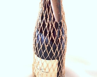 Fish Net Wine or Gift Bag - Embellished with a Replica Rapala Lure