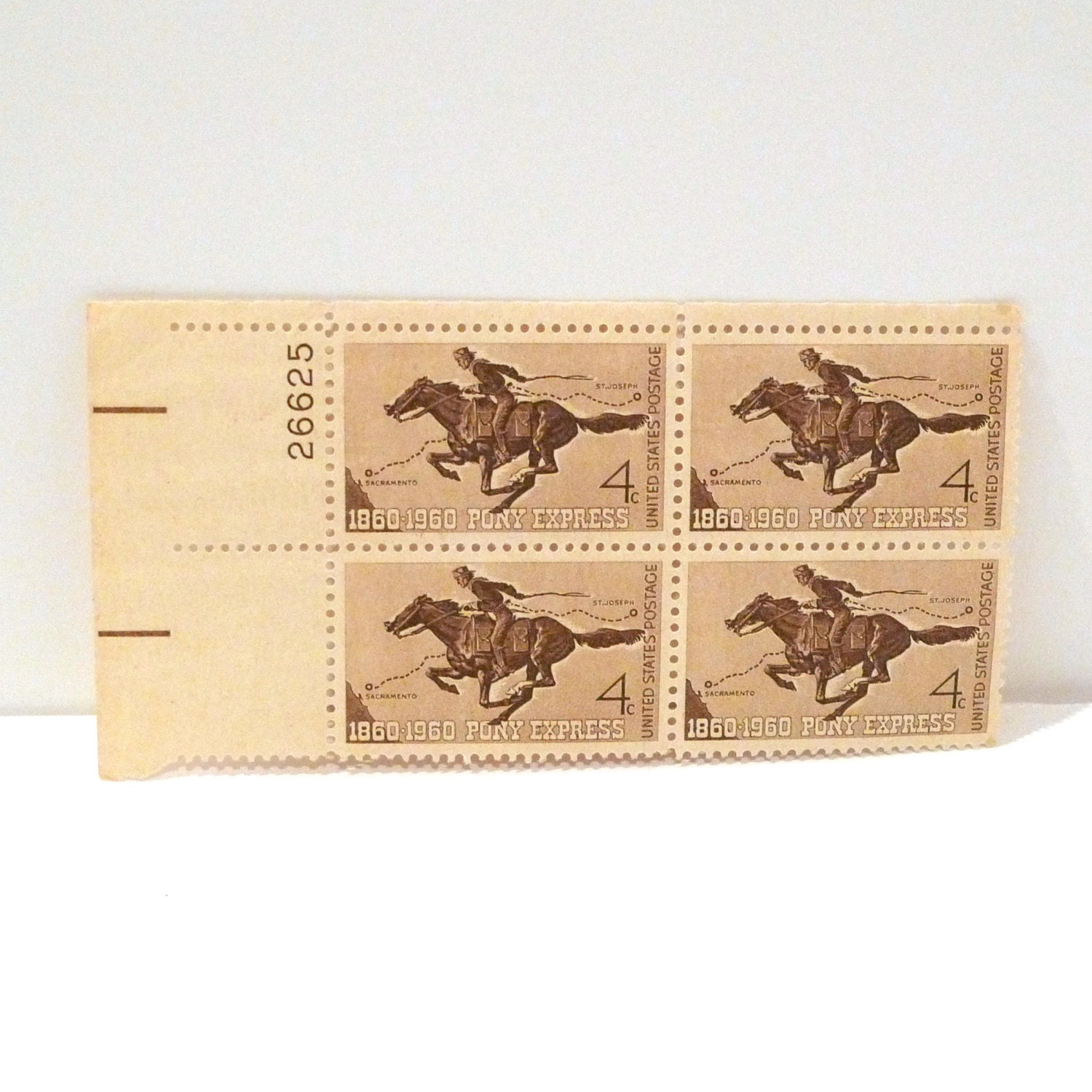Pony Express Stamp Vintage 4 cent postage stamp 1860 1960