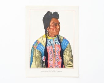 Vintage Native American Litho Print by Winold Reiss - Morning Bird