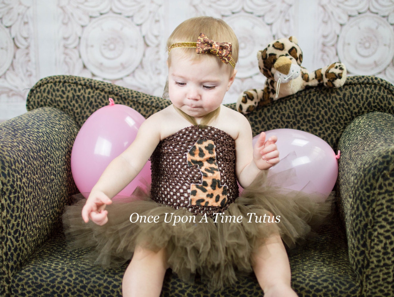 Leopard Print Birthday Tutu Dress Little Girls or Toddler