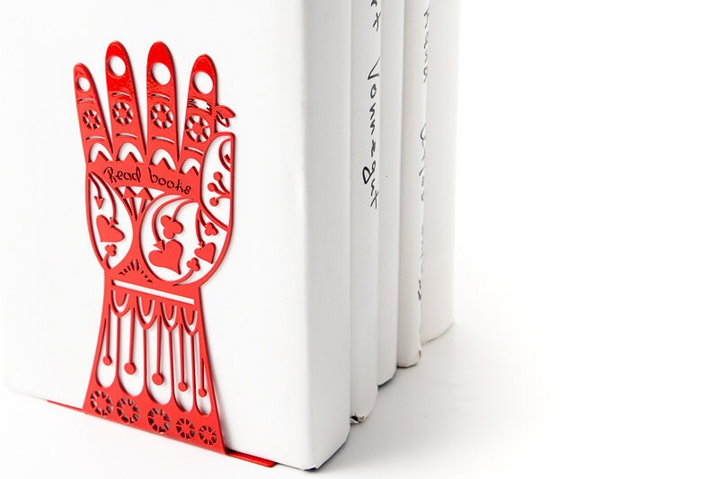 One bookend Tatoo hand Read books hand by DesignAtelierArticle