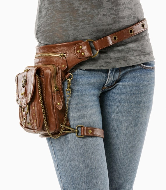 Outlaw Pack Brown Thigh Holster Protected Purse Shoulder