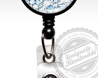 Personalized Science Geek Retractable ID Badge Holder | Chemistry Teacher Retractable Badge Holder for Keys | Science Nerd Science Geek 413