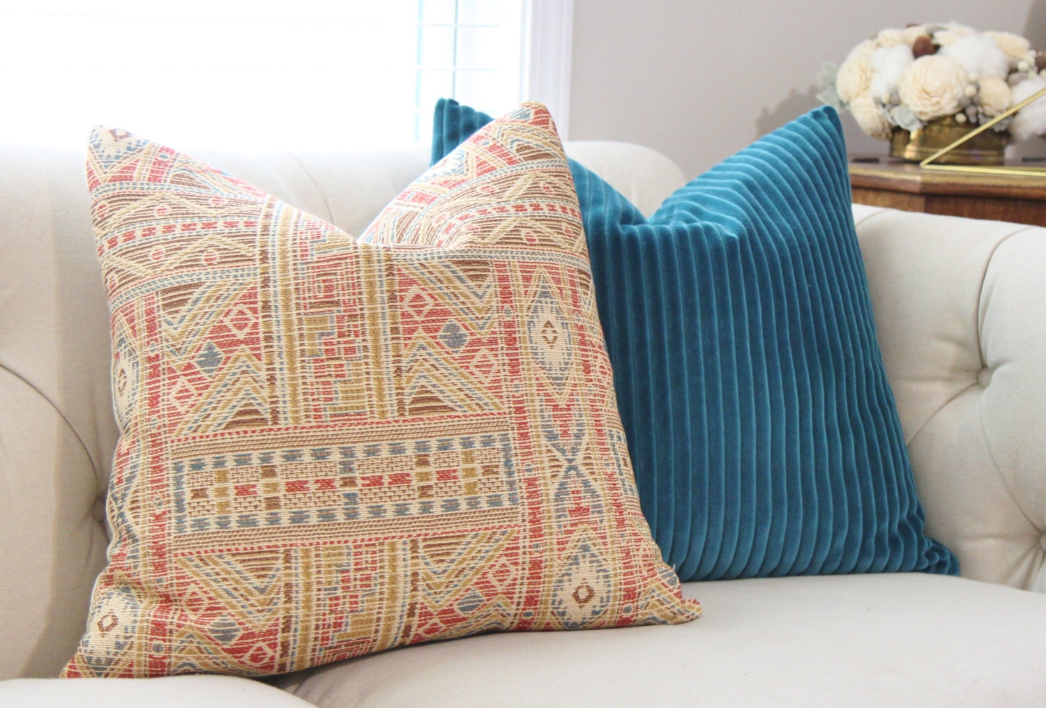 SALE 25.00 20 x 20 Southwestern Aztec Pillow Cover