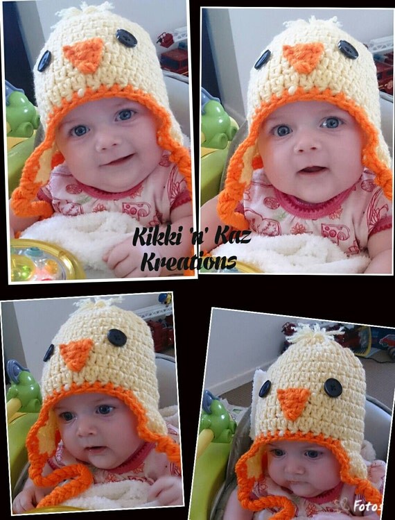 Baby Crocheted Chicken Little Hat