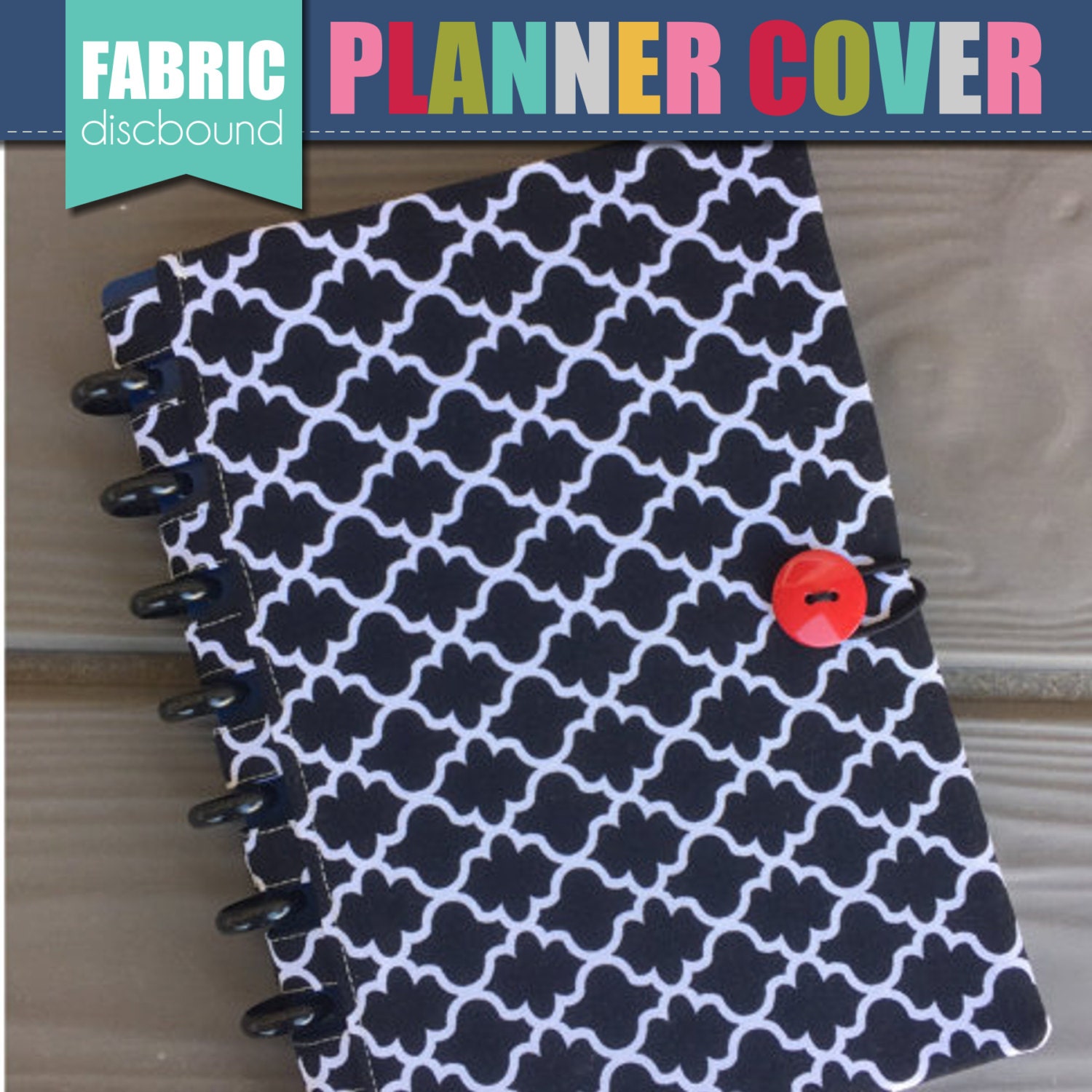 Discbound Planner Cover Quatrefoil Pattern