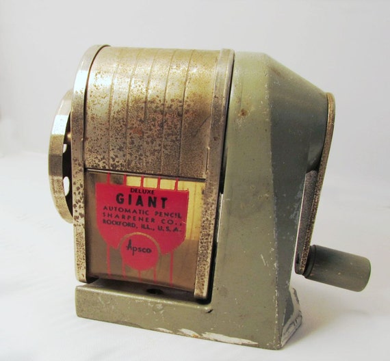 Vintage Apsco Pencil Sharpener Deluxe Giant Model by Rockintherust
