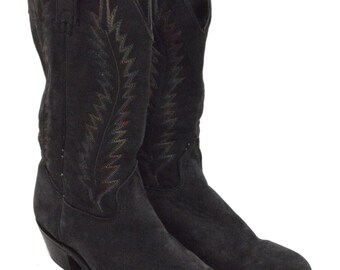 Vintage 80s Wrangler Leather Cowboy Boots Sz 9M