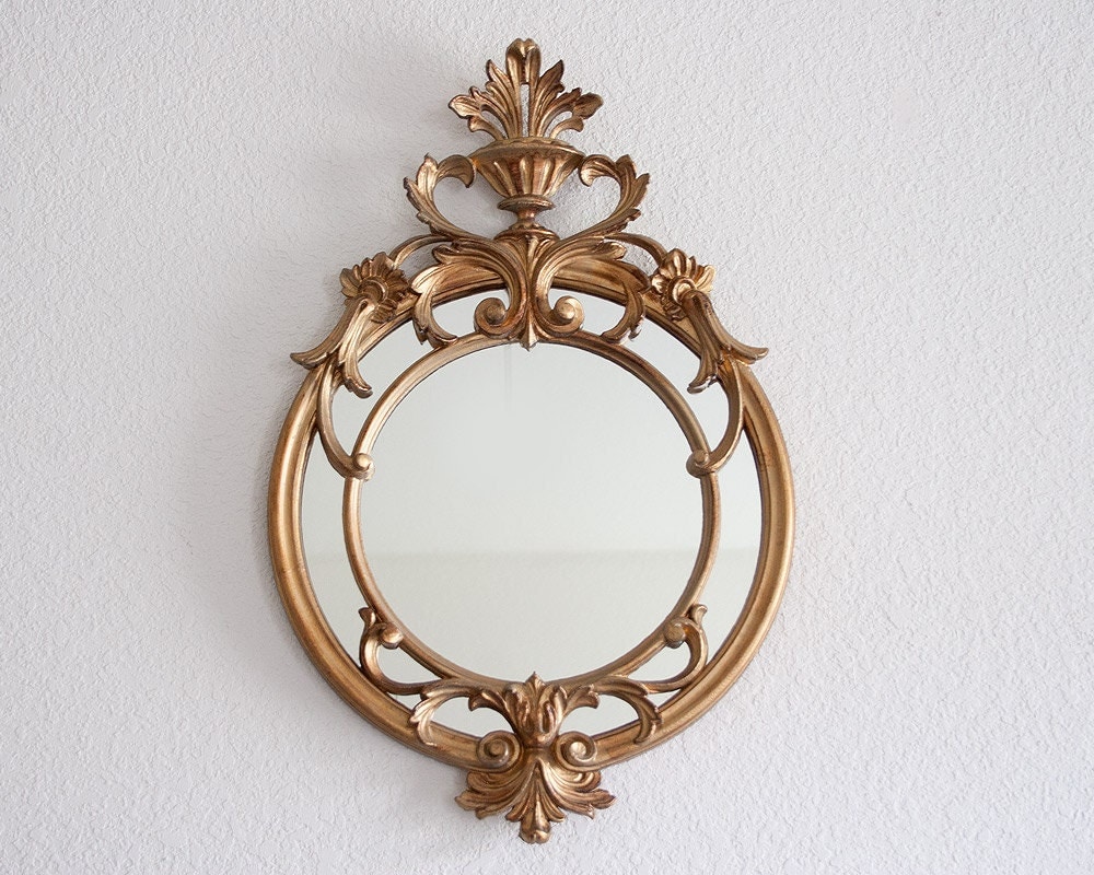 Vintage ornate Italian gold wall mirror