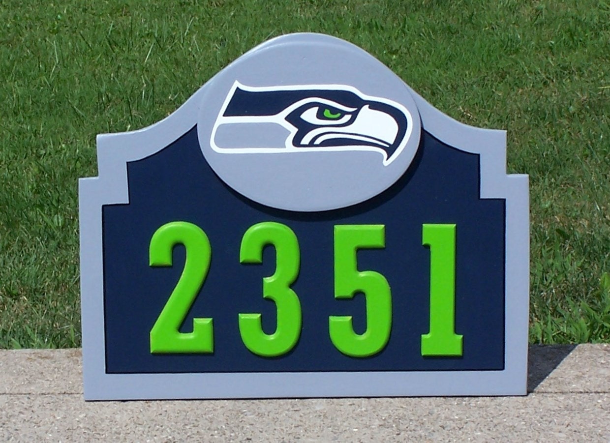 SEATTLE SEAHAWKS Address Sign Custom Made for Home Apartment