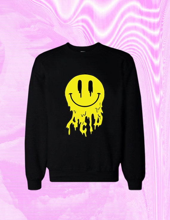 90s Acid Trip Smiley Face Sweater // Smiley by MoonRiverCollective