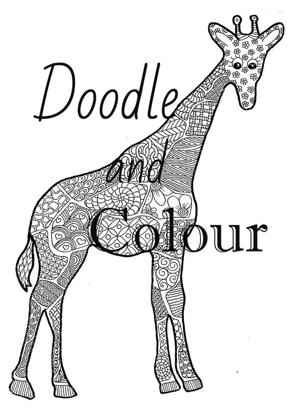 Giraffe Adult Coloring Pages 4