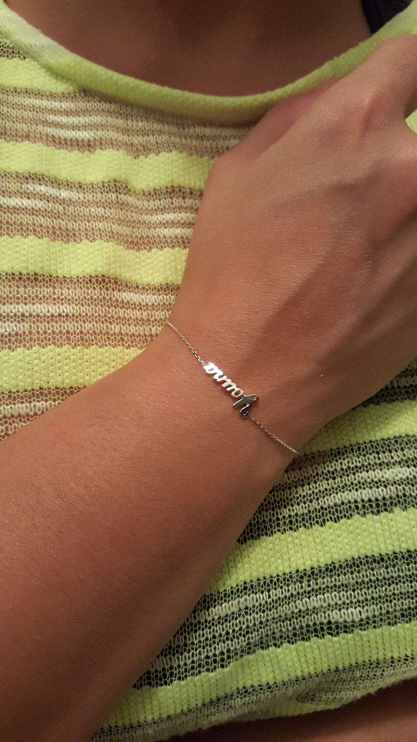 14k Solid Gold Name Personalized Bracelet Gold custom name