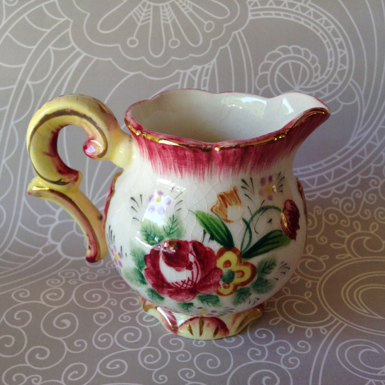 Hand painted small creamer pitcher made in Japan
