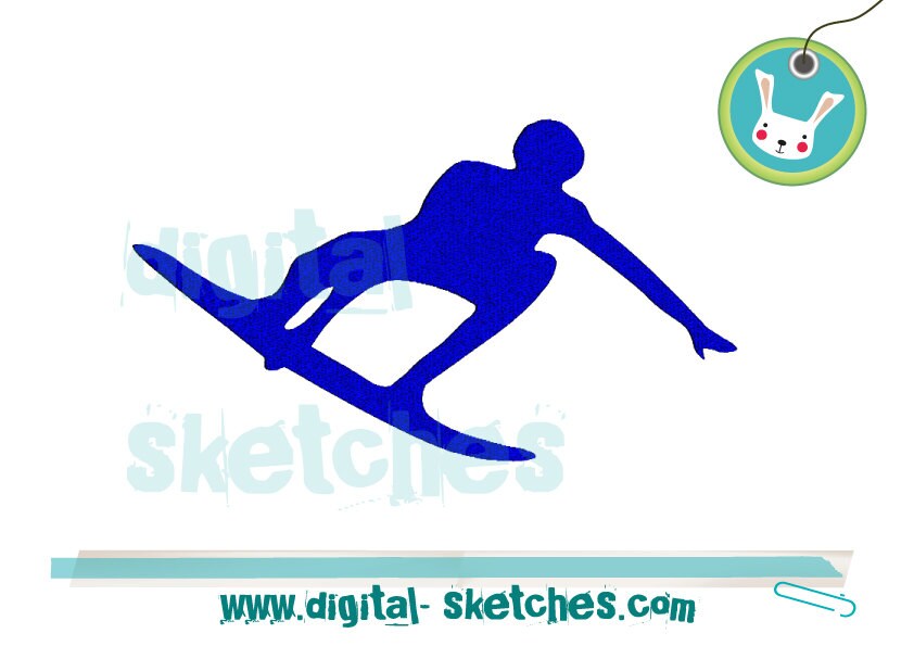 Surfer Machine Embroidery Design INSTANT by DigitalSketches