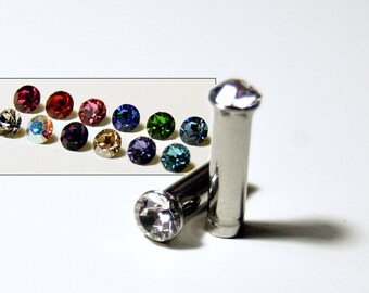 8g 10g 12g 1 Pair Plugs Made With Swarovski Elements 316L Single Flare Tunnels Crystal Gauges Wedding Bridal Plugs Gauges Tunnels Bridesmaid