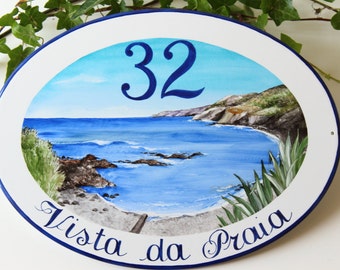 Outdoor ocean house name sign, address sign, house sign, outdoor name sign, house numbers sign, custom signs