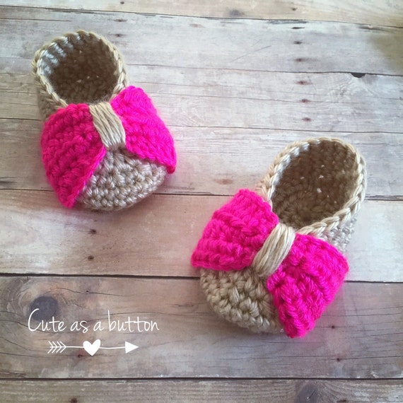 Baby crochet bow booties baby girl crochet flats crochet