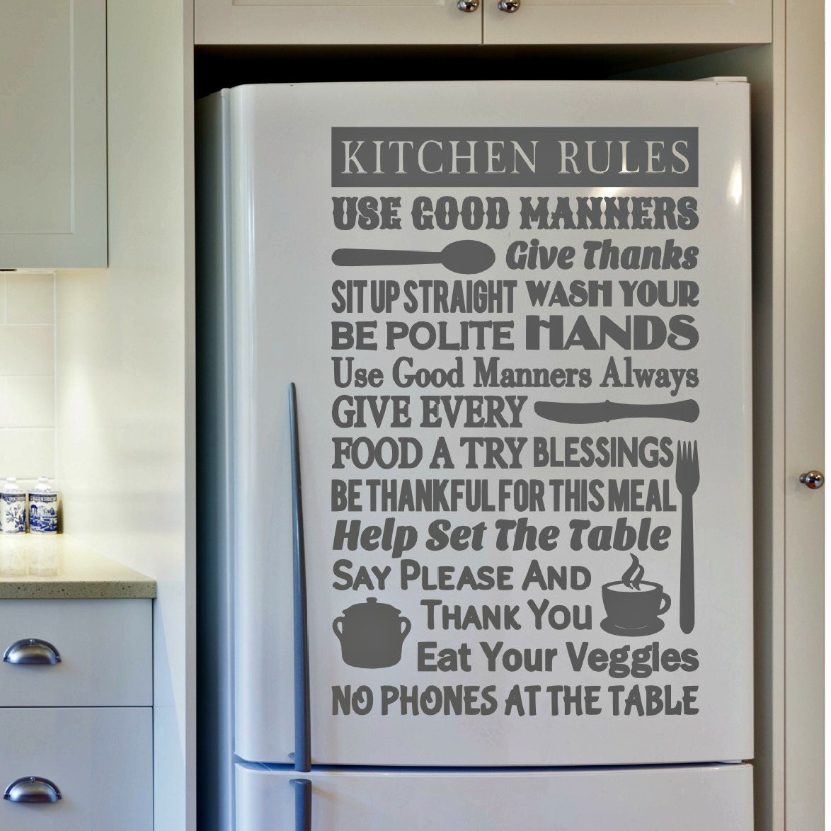  Kitchen  Rules  Sign Kitchen  Decor  Kitchen  Rules  Wall  Decal