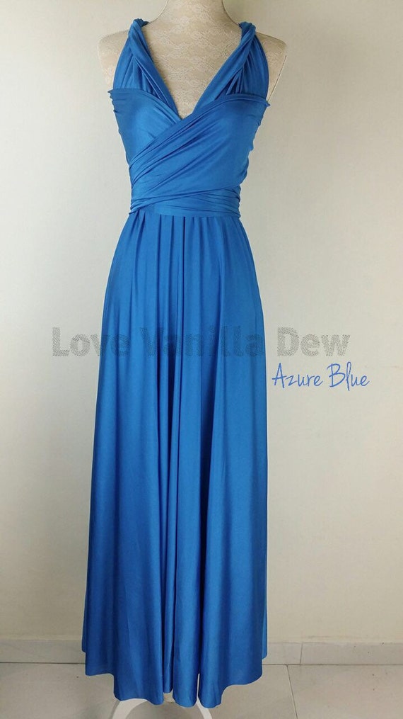 Bridesmaid Dress Infinity Dress Azure Blue Floor by LoveVanillaDew
