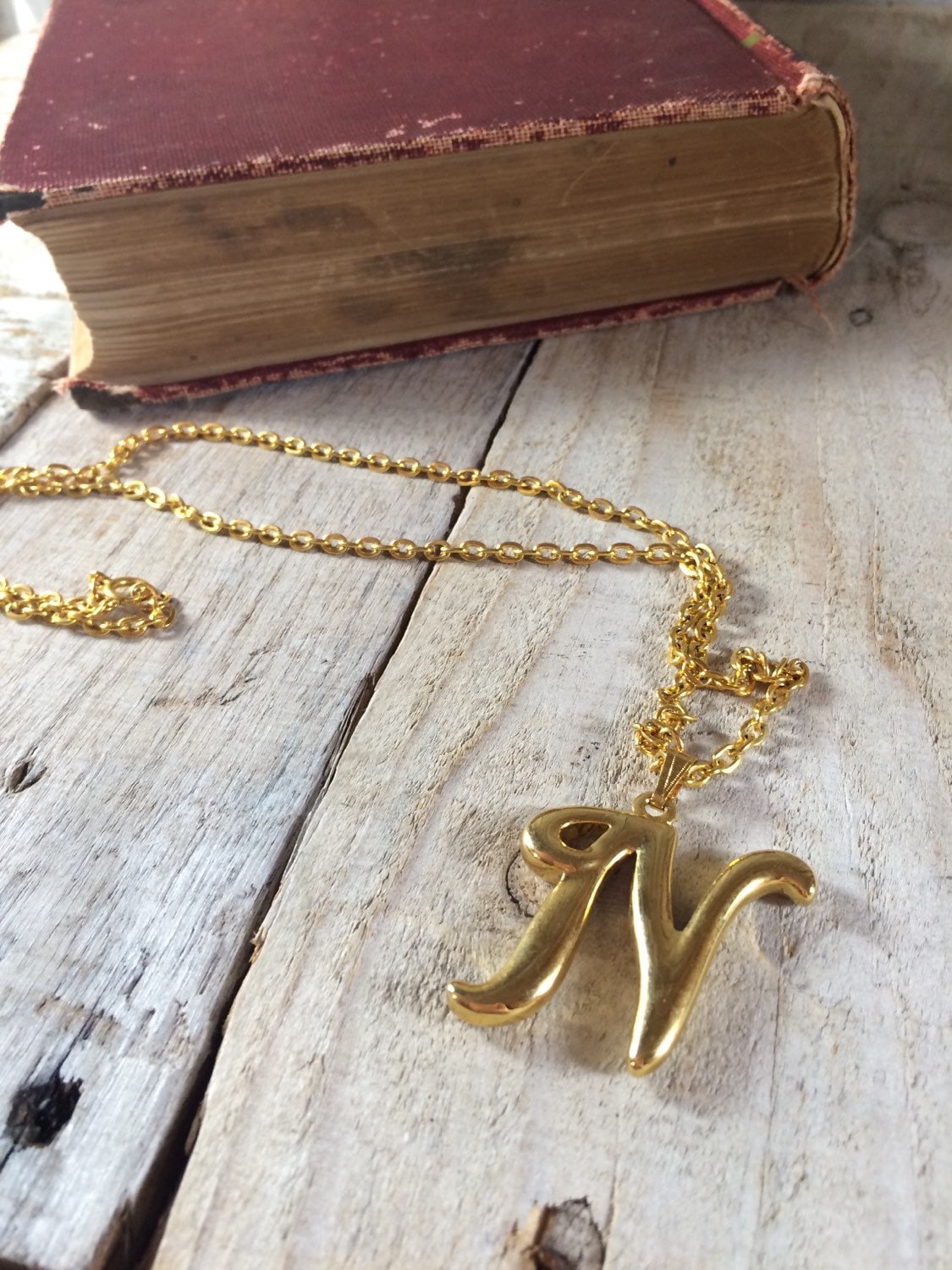 Letter N Necklace N Pendant Necklace Gold N Jewelry