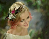bridal floral crown flower hair wreath romantic white pink green wedding crown feathers bridal headpiece woodland headwreath hair flowers bridal floral crown flower hair wreath romantic white pink green wedding crown feathers bridal headpiece woodland headwreath hair flowers