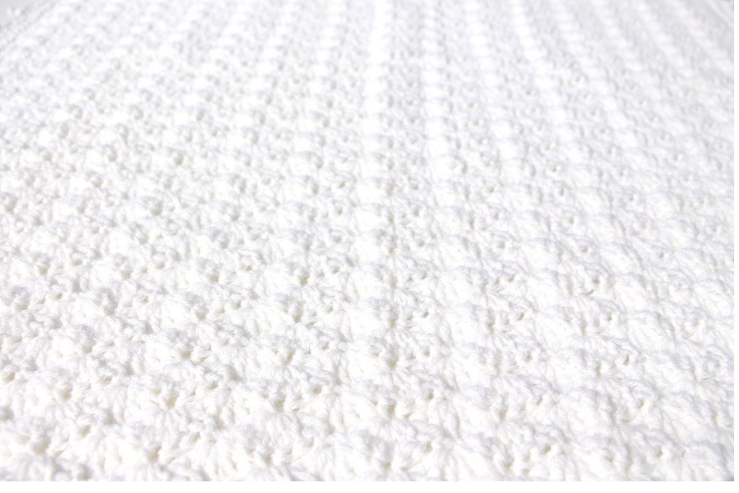 White Baby Blanket Crochet Baby Blanket White Bedding