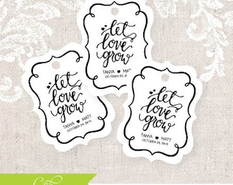 Let Love Grow Tag, Wedding Favor Tag, Party Favor, Shower Favors, Candy Tag, Wedding, Tags, Rustic, Classic, Let Love Grow, Tags, I do (1)