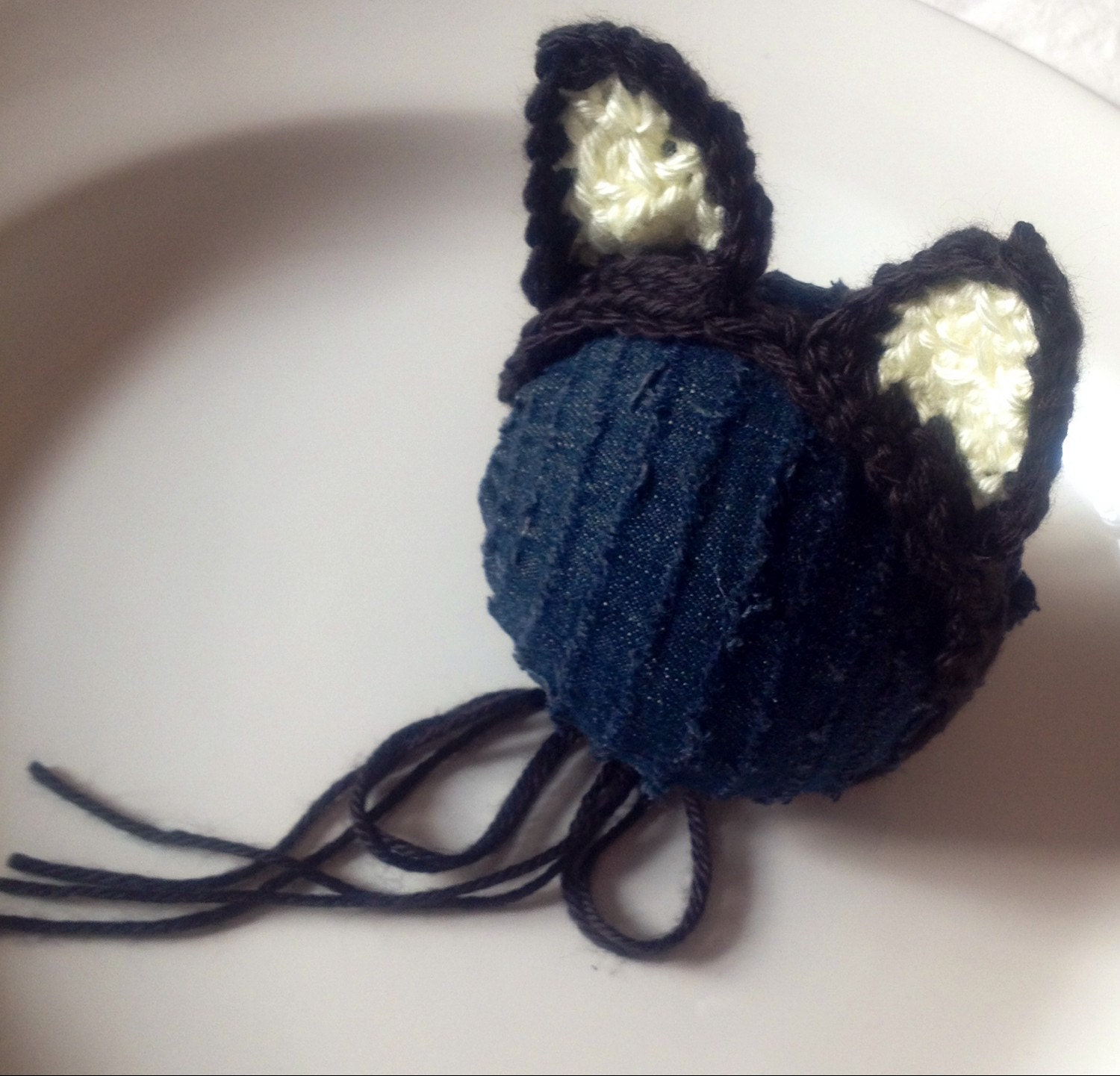 Crochet black cat ear headband newborn cat ears headband