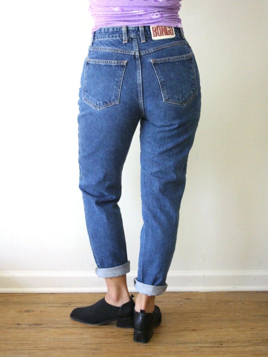 80s BONGO High Waisted Tapered Jeans Skinny by DownHouseVintage