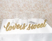 Wooden 'Love Is Sweet' Sign With Heart – Freestanding Wedding, Dessert Table, Or Home Decor - View #10