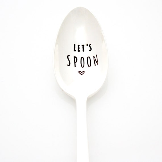 Let's Spoon Hand stamped spoon by Milk & Honey. Engraved