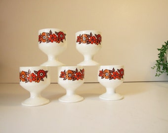 Made in Germany five egg cups vintage // 70s eggcups melamine// retro egg cups