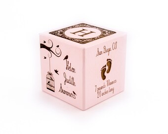 Baby Girl Gift Custom Birth Block Personalized Girl Baby Block Personalized Baby Item Newborn Keepsake For Proud Parents New Mommy