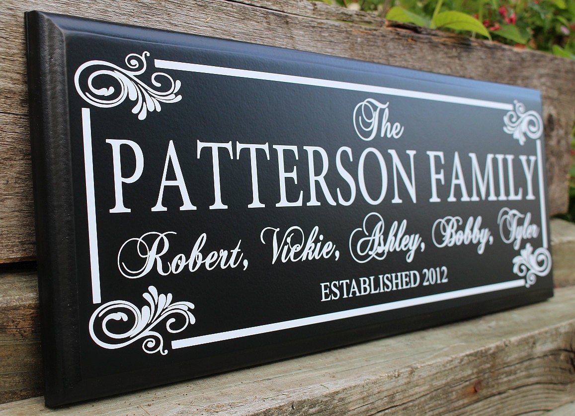 Last Name Plaque For Living Room