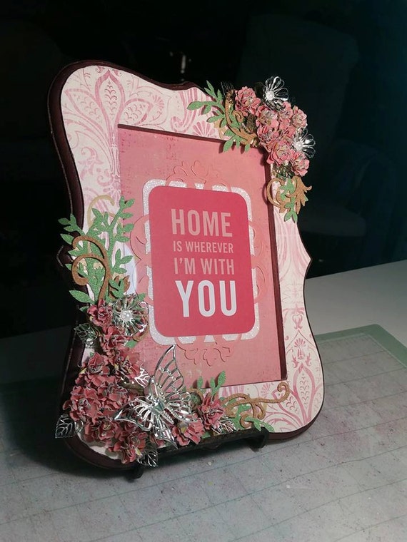 4x6 Picture Frame Handmade Pink Miniature by GoForthAndCraft