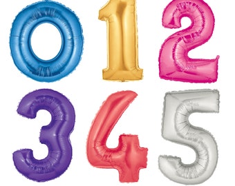 HUGE! 40" Mylar Number Balloons: Wedding, Shower, 1st Birthday, Baby, Election, Sports, Photo Prop, Decor, Spring, Prom, Graduation, 2017