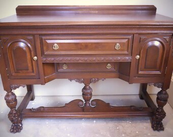 Jacobean Revival Style Antique Sideboard