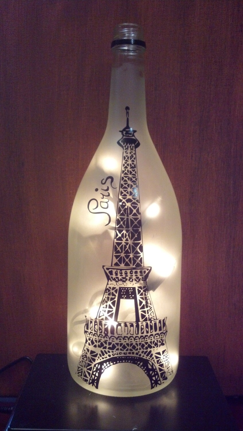 Eiffel Tower Paris Recycled Wine Bottle Lamp light