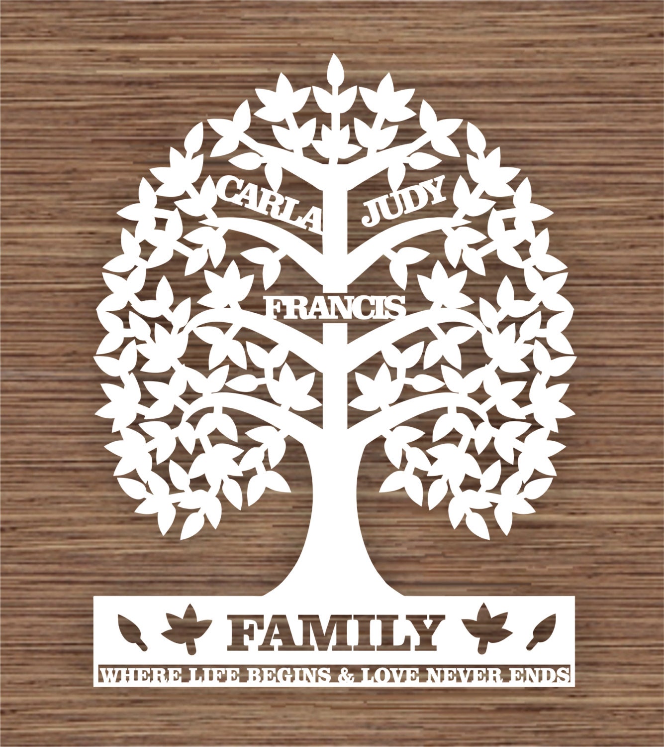 Download Custom Leaf Family Tree for 3 three family members PDF SVG