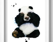 Panda print,watercolor, painting,wall art,home decor,nursery art,nursery animal print,children,Pic no 16