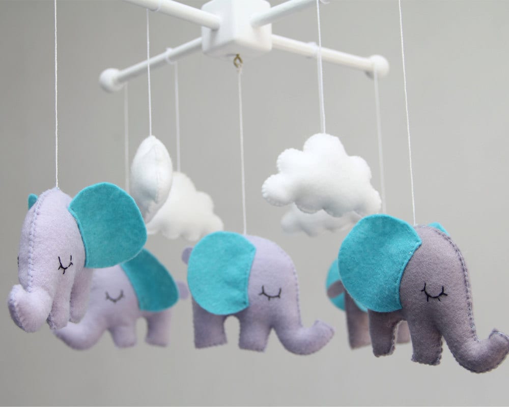 Baby Crib Mobile Baby Mobile Nursery Elephants Crib Mobile