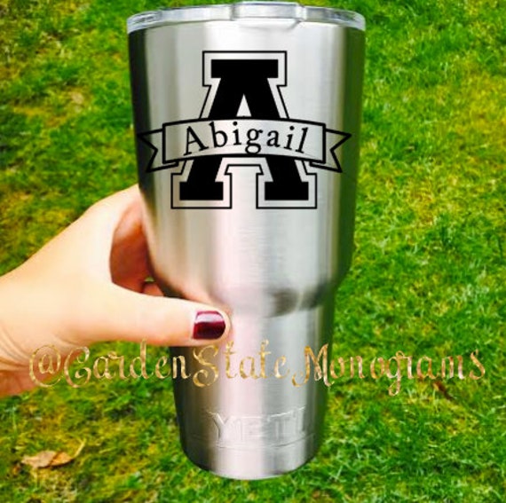 Items similar to Yeti Decal, Yeti Vinyl, Letter, Name, Initial, Rambler