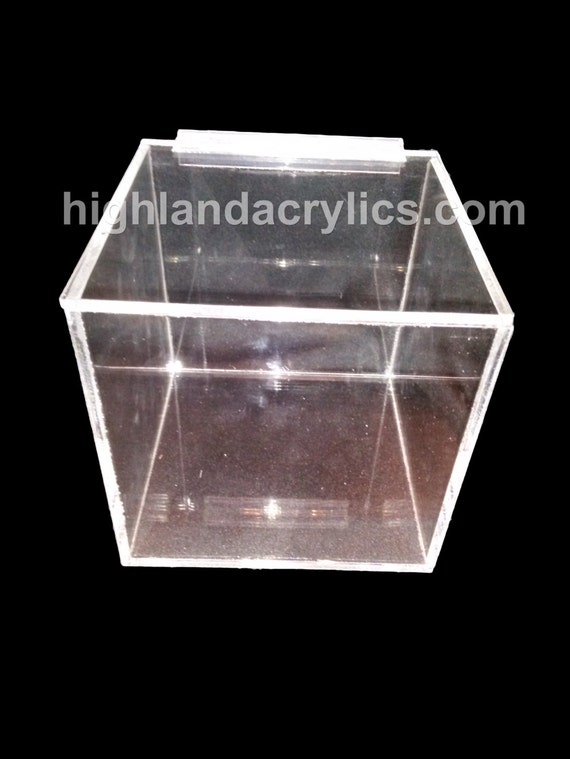 Acrylic Lucite Hinged Lid Display Box LARGE by HighlandAcrylics