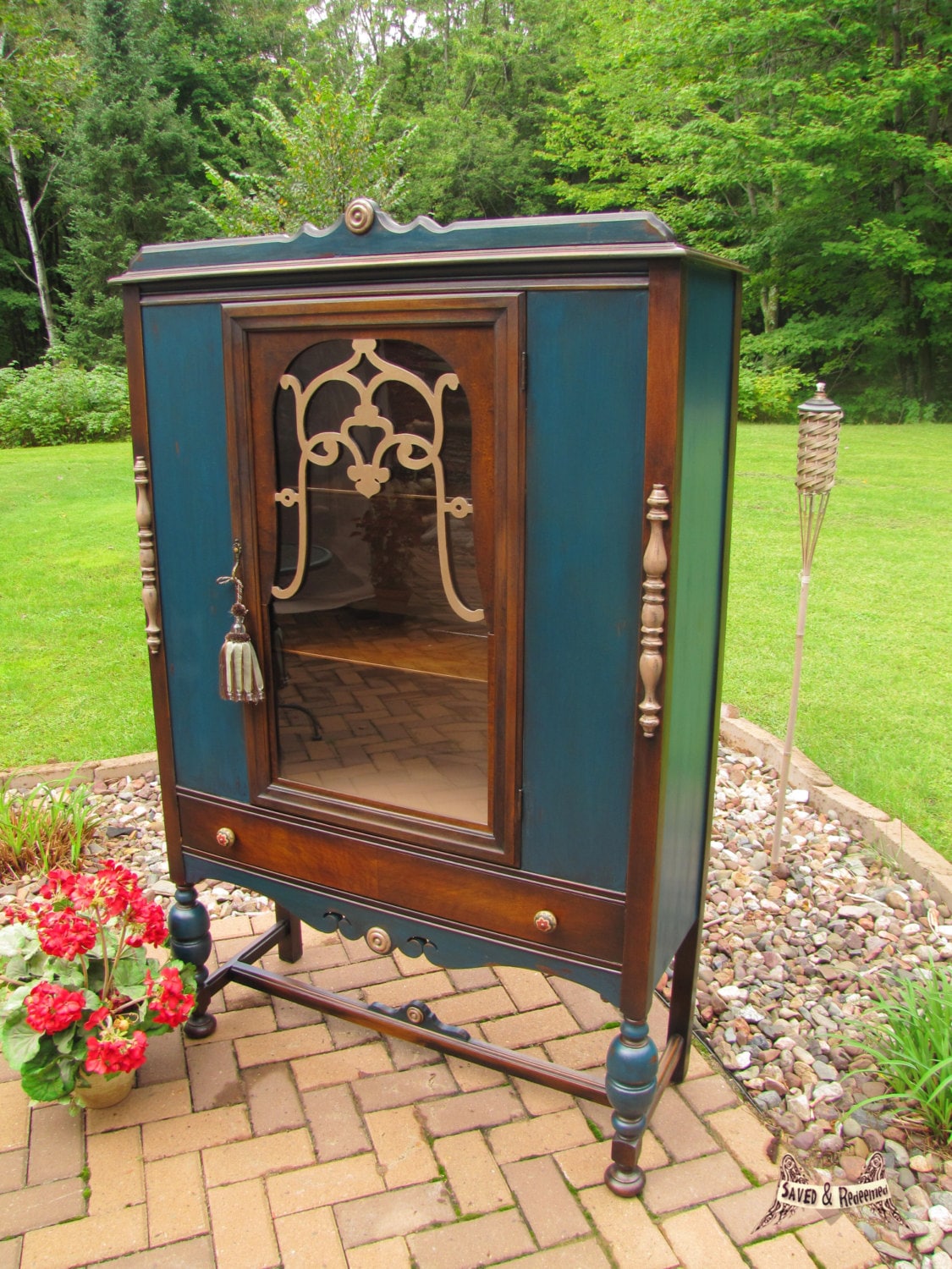 China painted vintage distressed, old world style Haute