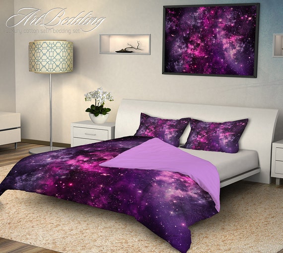 Bedding Purple Galaxy Bedding Nebula Duvet Cover Set By Artbedding