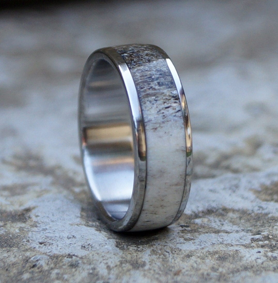 Deer Antler Ring Wedding Ring Stainless Steel Ring