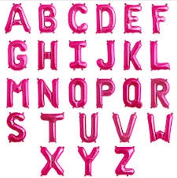 34 Magenta Pink Letters Numbers Ampersand Balloon by PartyHaus